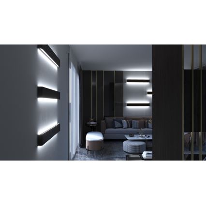 Immax NEO 07137-B - LED SMART Applique murale à intensité variable LINEA noir LED/40W/230V + télécommande 76 cm Tuya ZigBee