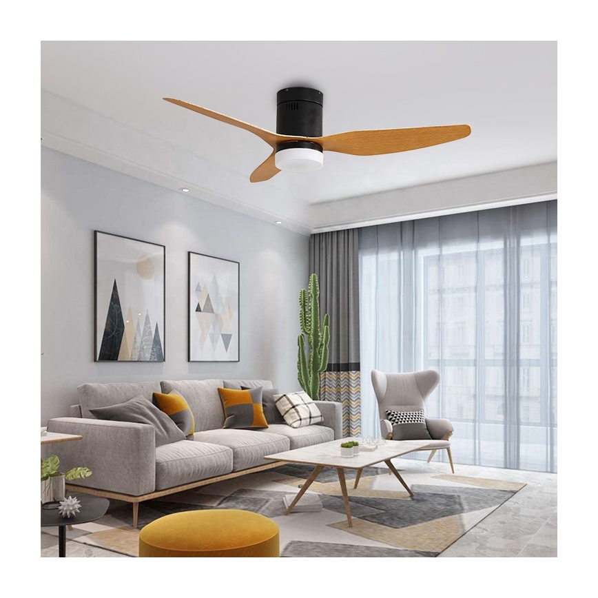 Immax NEO 07142-B - LED Plafond Ventilator NEO LITE FRESCO LED/18W/230V Tuya Wifi zwart/hout + afstandsbediening