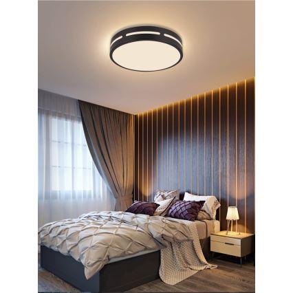 Immax NEO 07152-B40 - Dimbare LED Plafond Lamp NEO LITE PERFECTO LED/24W/230V Wi-Fi Tuya zwart + afstandsbediening