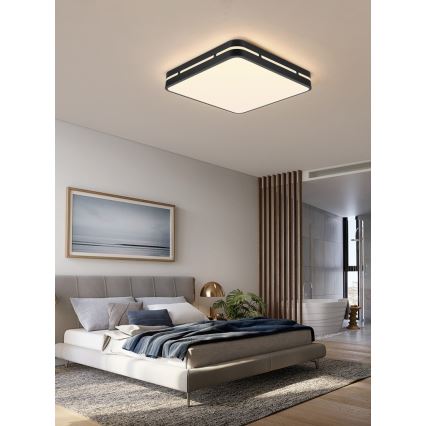 Immax NEO 07154-B30 - Plafonnier à intensité variable LED NEO LITE PERFECTO 24W/230V Wi-Fi Tuya noir + Télécommande