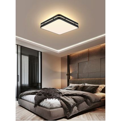 Immax NEO 07154-B30 - Plafonnier à intensité variable LED NEO LITE PERFECTO 24W/230V Wi-Fi Tuya noir + Télécommande