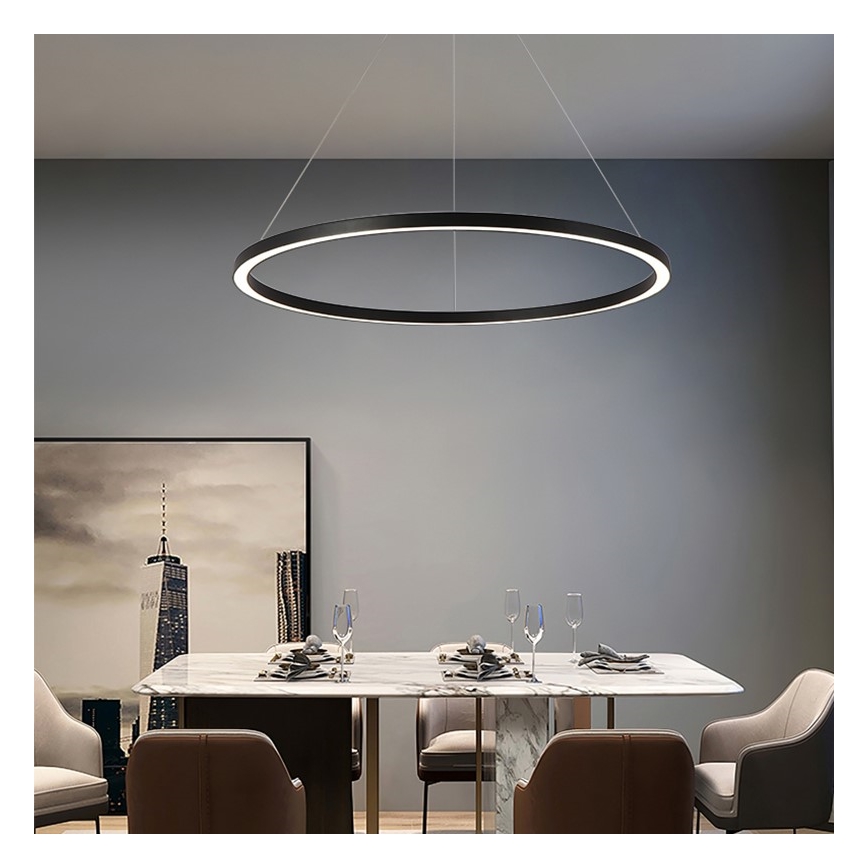 Immax NEO 07158-B80 - Lustre LED à intensité variable sur un fil FINO LED/60W/230V Tuya noir + télécommande