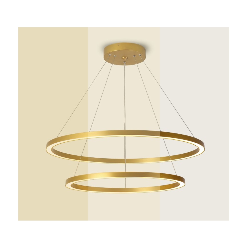 Immax NEO 07159-G80-60 - LED dimbare hanglamp aan snoer FINO LED/93W/230V Tuya goud + afstandsbediening