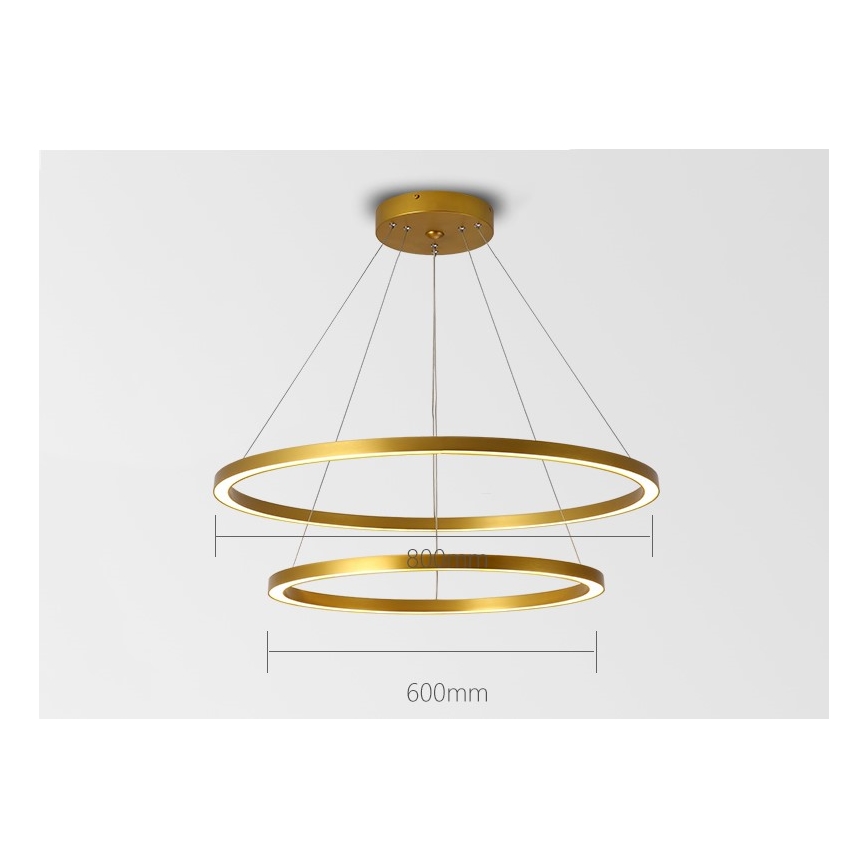 Immax NEO 07159-G80-60 - LED dimbare hanglamp aan snoer FINO LED/93W/230V Tuya goud + afstandsbediening