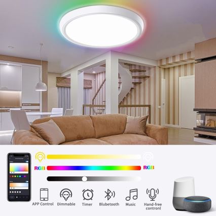 Immax NEO 07164-40 - LED RGB+CCT Dimbaar plafondlamp NEO LITE TUDO LED/50W/230V Wi-Fi Tuya + afstandsbediening