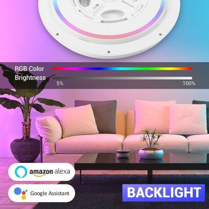 Immax NEO 07164-40 - LED RGB+CCT Dimbaar plafondlamp NEO LITE TUDO LED/50W/230V Wi-Fi Tuya + afstandsbediening