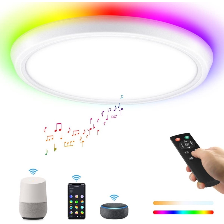 Immax NEO 07164-40 - LED RGB+CCT Dimbaar plafondlamp NEO LITE TUDO LED/50W/230V Wi-Fi Tuya + afstandsbediening