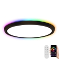 Immax NEO 07166-B40 - LED RGB+CCT Plafonnier à intensité variable NEO LITE TUDO LED/50W/230V Wi-Fi Tuya noir + télécommande
