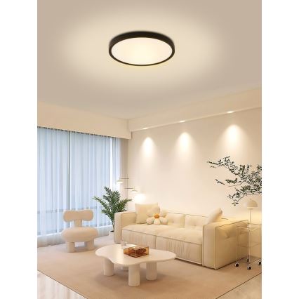 Immax NEO 07166-B40 - LED RGB+CCT Dimbare plafondlamp NEO LITE TUDO LED/50W/230V Wi-Fi Tuya zwart + afstandsbediening