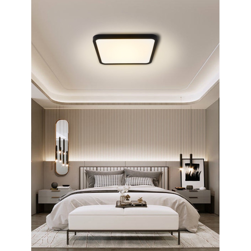 Immax NEO 07167-B40 - LED RGB+CCT Dimbare plafondlamp NEO LITE TUDO LED/50W/230V Wi-Fi Tuya zwart + afstandsbediening