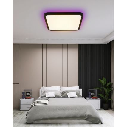 Immax NEO 07167-B40 - LED RGB+CCT Plafonnier à intensité variable NEO LITE TUDO LED/50W/230V Wi-Fi Tuya noir + télécommande