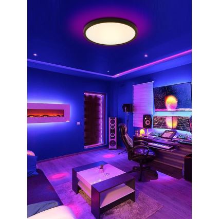 Immax NEO 07170-B60 - LED RGB+CCT Dimbare plafondlamp NEO LITE TUDO LED/65W/230V 2700-6500K Wi-Fi Tuya zwart + afstandsbediening