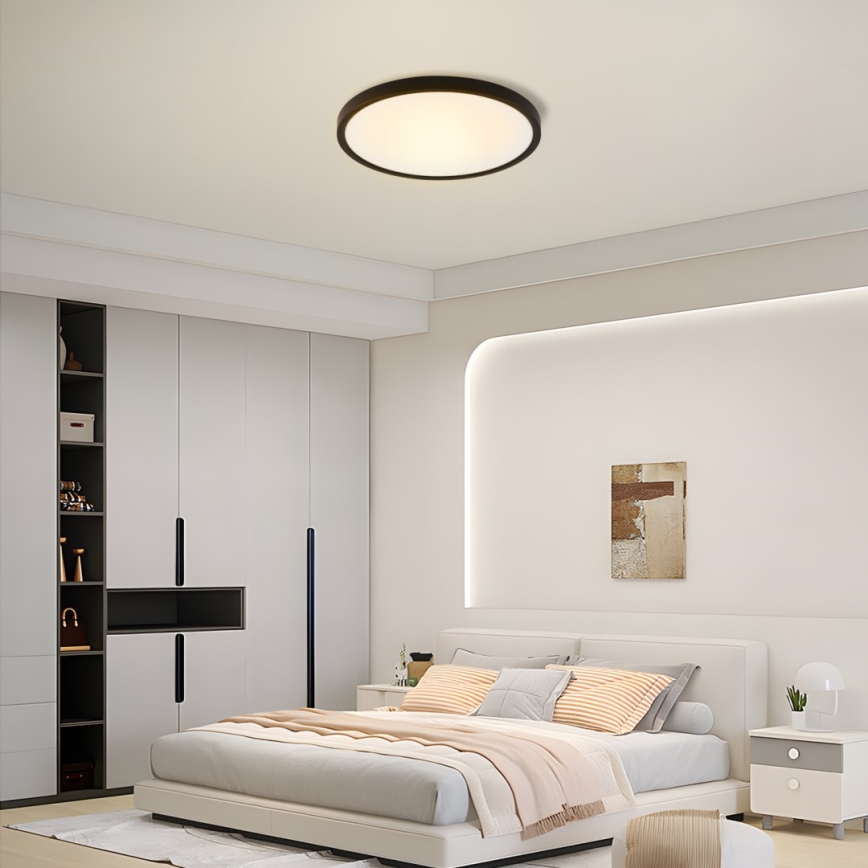 Immax NEO 07170-B60 - LED RGB+CCT Dimbare plafondlamp NEO LITE TUDO LED/65W/230V 2700-6500K Wi-Fi Tuya zwart + afstandsbediening