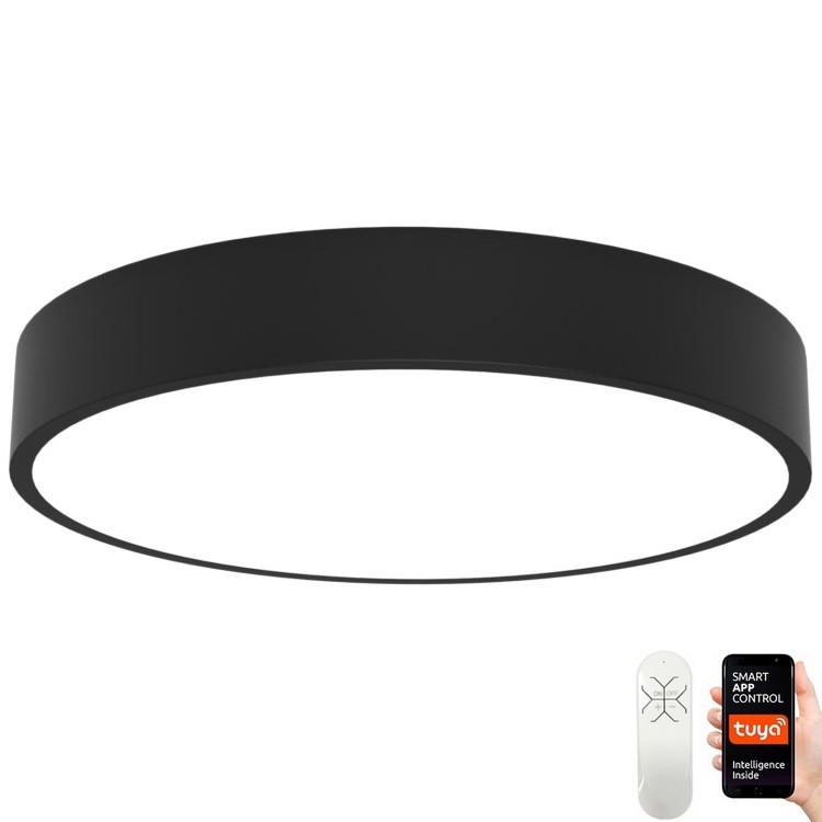 Immax NEO 07202L - Plafonnier à intensité variable LED RONDATE LED/53W/230V noir Tuya + télécommande