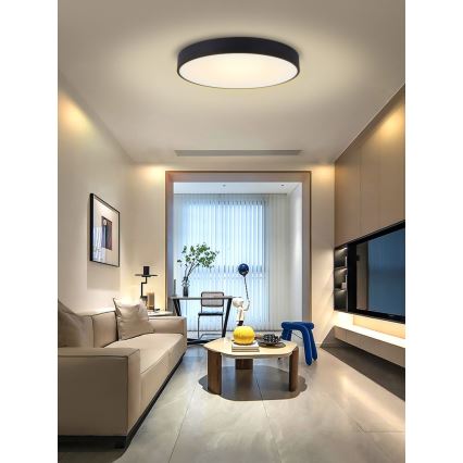 Immax NEO 07203L-Plafonnier LED à intensité variable RONDATE 65W/230V 3000-6000K Tuya noir + télécommande