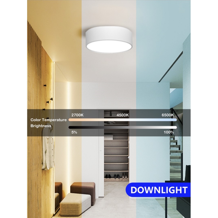 Immax NEO 07204L - Dimbare LED plafondlamp RONDATE LED/18W/230V 3000-6000K wit Tuya + afstandsbediening