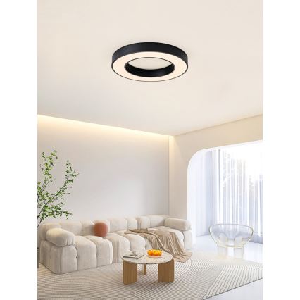 Immax NEO 07209L - Plafonnier à intensité variable LED PASTEL LED/53W/230V 60 cm noir Tuya + télécommande