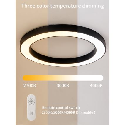 Immax NEO 07210L - Dimbare LED plafondlamp PASTEL LED/68W/230V 95 cm zwart Tuya + afstandsbediening