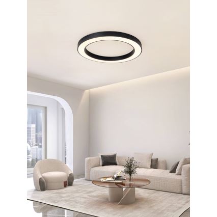 Immax NEO 07210L - Plafonnier à intensité variable LED PASTEL LED/68W/230V 95 cm noir Tuya + télécommande