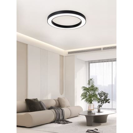 Immax NEO 07210L - Plafonnier à intensité variable LED PASTEL LED/68W/230V 95 cm noir Tuya + télécommande