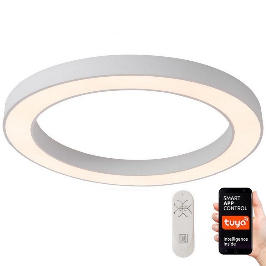 Immax NEO 07213L - Plafonnier à intensité variable LED PASTEL LED/68W/230V 95 cm blanc Tuya + télécommande