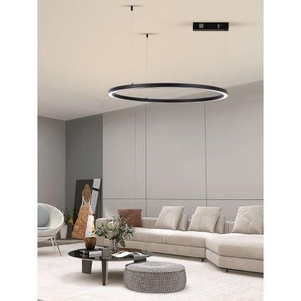 Immax NEO 07215L - Suspension filaire à intensité variable FINO LED/60W/230V 80 cm noir Tuya + télécommande