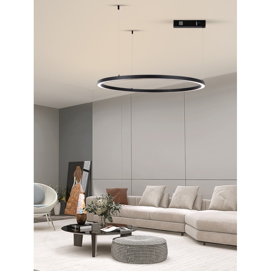 Immax NEO 07215L - Suspension filaire à intensité variable FINO LED/60W/230V 80 cm noir Tuya + télécommande