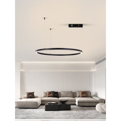 Immax NEO 07215L - Suspension filaire à intensité variable FINO LED/60W/230V 80 cm noir Tuya + télécommande