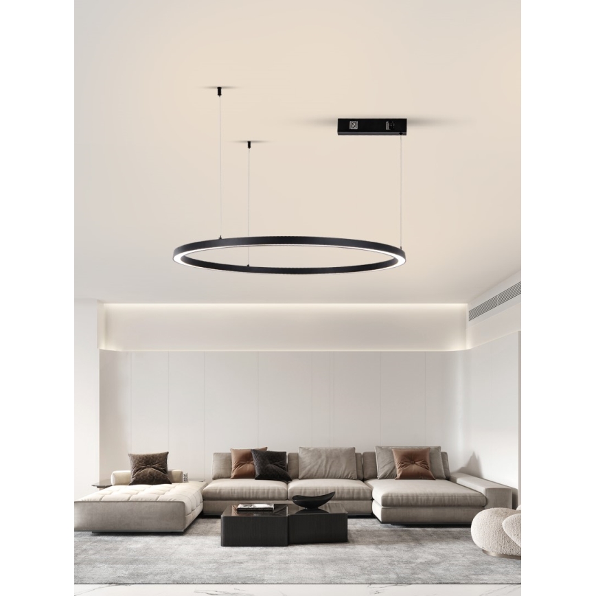 Immax NEO 07215L - Suspension filaire à intensité variable FINO LED/60W/230V 80 cm noir Tuya + télécommande