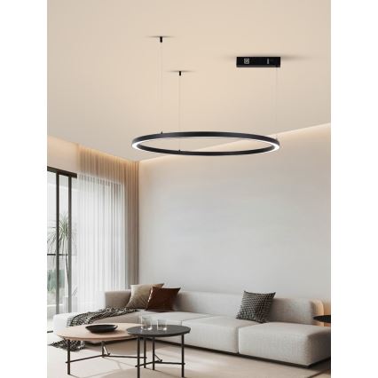 Immax NEO 07215L - Suspension filaire à intensité variable FINO LED/60W/230V 80 cm noir Tuya + télécommande
