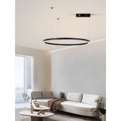 Immax NEO 07215L - Suspension filaire à intensité variable LED FINO LED/60W/230V 80 cm noir Tuya + télécommande