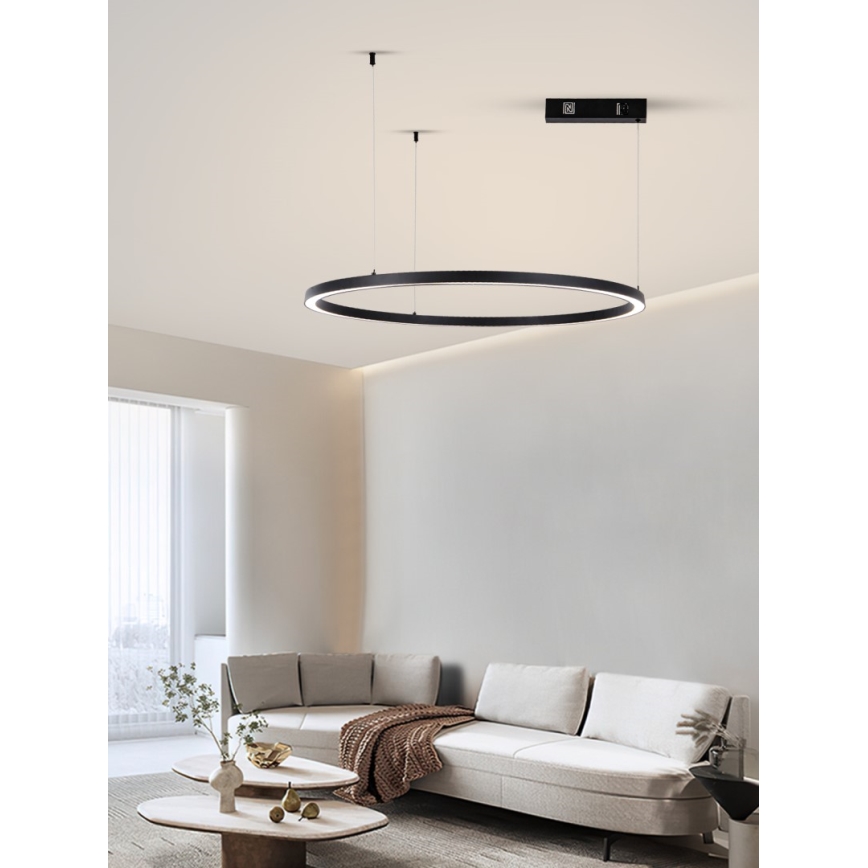 Immax NEO 07215L - Suspension filaire à intensité variable FINO LED/60W/230V 80 cm noir Tuya + télécommande