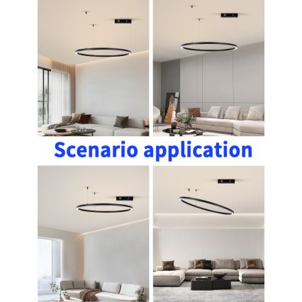 Immax NEO 07215L - Suspension filaire à intensité variable FINO LED/60W/230V 80 cm noir Tuya + télécommande