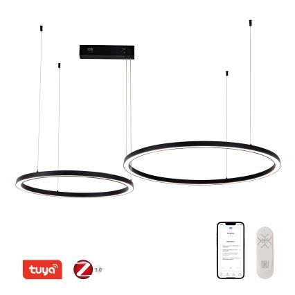 Immax NEO 07216L - Suspension filaire à intensité variable LED FINO LED/93W/230V 60/80cm noir Tuya + télécommande