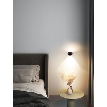 Immax NEO 07219L - Dimbare LED hanglamp aan een koord DORMINE LED/6W/230V mat zwart Tuya + afstandsbediening