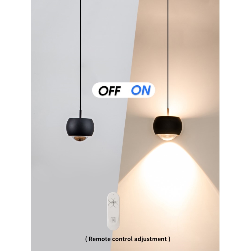 Immax NEO 07219L - Dimbare LED hanglamp aan een koord DORMINE LED/6W/230V mat zwart Tuya + afstandsbediening