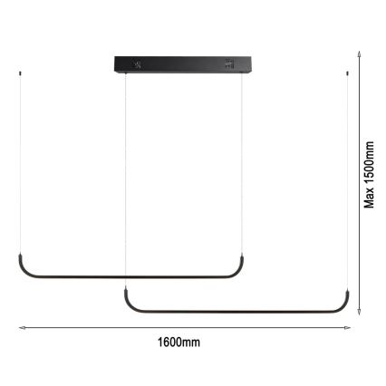 Immax NEO 07226L - Dimbare LED hanglamp aan een koord PATTINI LED/53W/230V Tuya + afstandsbediening