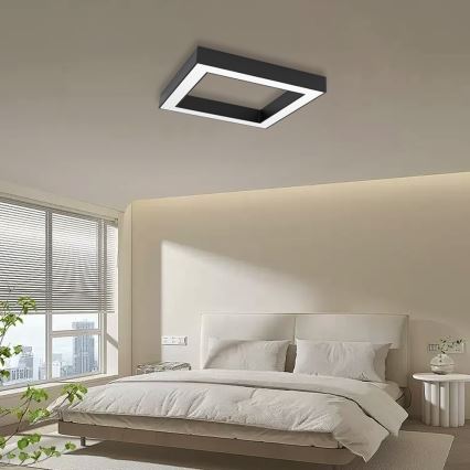 Immax NEO 07239L - Plafonnier à intensité variable CANTO LED/60W/230V noir Tuya + télécommande