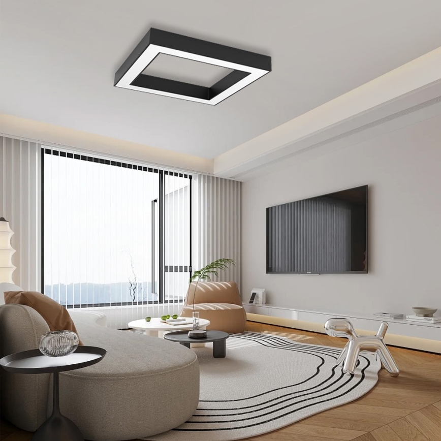 Immax NEO 07239L - Plafonnier à intensité variable CANTO LED/60W/230V noir Tuya + télécommande