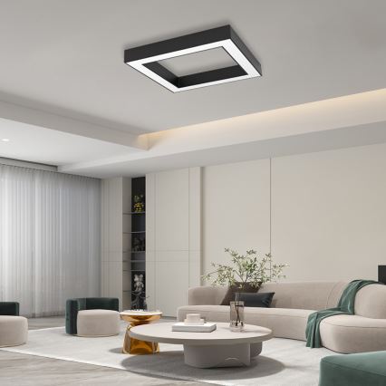 Immax NEO 07239L - Plafonnier à intensité variable CANTO LED/60W/230V noir Tuya + télécommande