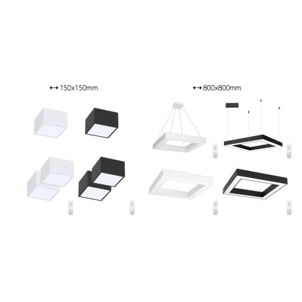Immax NEO 07239L - Plafonnier à intensité variable CANTO LED/60W/230V noir Tuya + télécommande