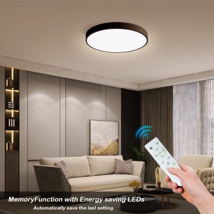 Immax NEO 07248L - Dimbare LED Plafondlamp NEO LITE SEMPLICI LED/36W/230V 3000-6000K Wi-Fi Tuya zwart + afstandsbediening
