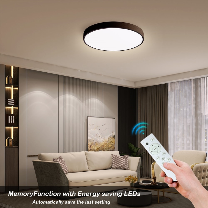 Immax NEO 07248L - Dimbare LED Plafondlamp NEO LITE SEMPLICI LED/36W/230V 3000-6000K Wi-Fi Tuya zwart + afstandsbediening