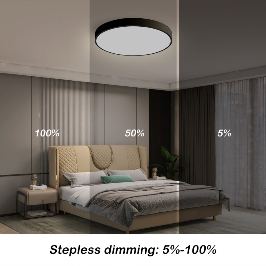 Immax NEO 07248L - Dimbare LED Plafondlamp NEO LITE SEMPLICI LED/36W/230V 3000-6000K Wi-Fi Tuya zwart + afstandsbediening