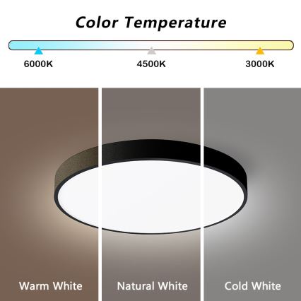 Immax NEO 07248L - Dimbare LED Plafondlamp NEO LITE SEMPLICI LED/36W/230V 3000-6000K Wi-Fi Tuya zwart + afstandsbediening