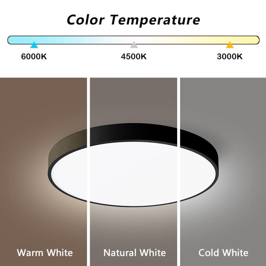 Immax NEO 07248L - Dimbare LED Plafondlamp NEO LITE SEMPLICI LED/36W/230V 3000-6000K Wi-Fi Tuya zwart + afstandsbediening