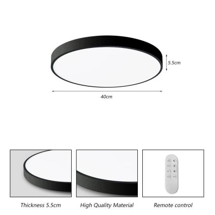 Immax NEO 07248L - Dimbare LED Plafondlamp NEO LITE SEMPLICI LED/36W/230V 3000-6000K Wi-Fi Tuya zwart + afstandsbediening