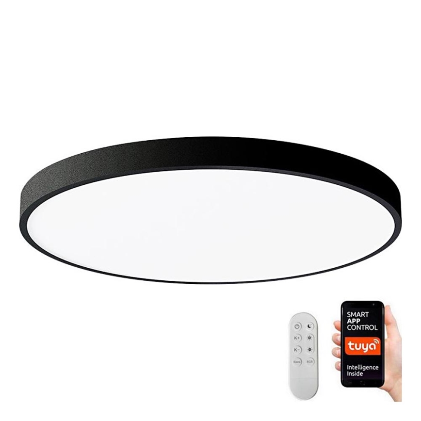 Immax NEO 07250L - Dimbare LED Plafondlamp NEO LITE SEMPLICI LED/60W/230V 3000-6000K Wi-Fi Tuya zwart + afstandsbediening