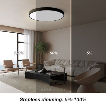Immax NEO 07250L - Dimbare LED Plafondlamp NEO LITE SEMPLICI LED/60W/230V 3000-6000K Wi-Fi Tuya zwart + afstandsbediening