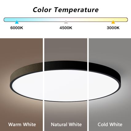 Immax NEO 07250L - Dimbare LED Plafondlamp NEO LITE SEMPLICI LED/60W/230V 3000-6000K Wi-Fi Tuya zwart + afstandsbediening
